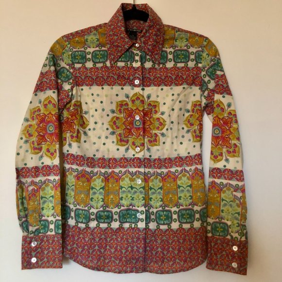 Mandala Print Button Up Shirt ASO Lane Kim - Picture 2 of 5